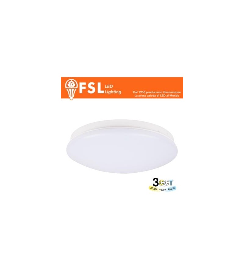 Plafoniera LED 18W Ø312*82mm - 3 in 1 CCT (3000-4000-6500K) IP44