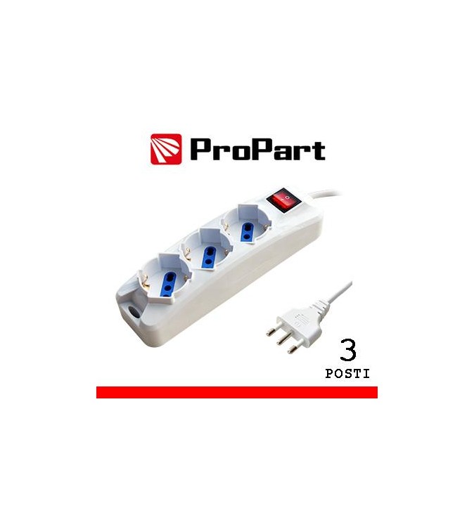 Multipresa 3pos bipasso/schuko spina16A +interr.