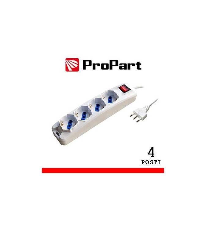 Multipresa 4pos bipasso/schuko spina16A +inter 3m
