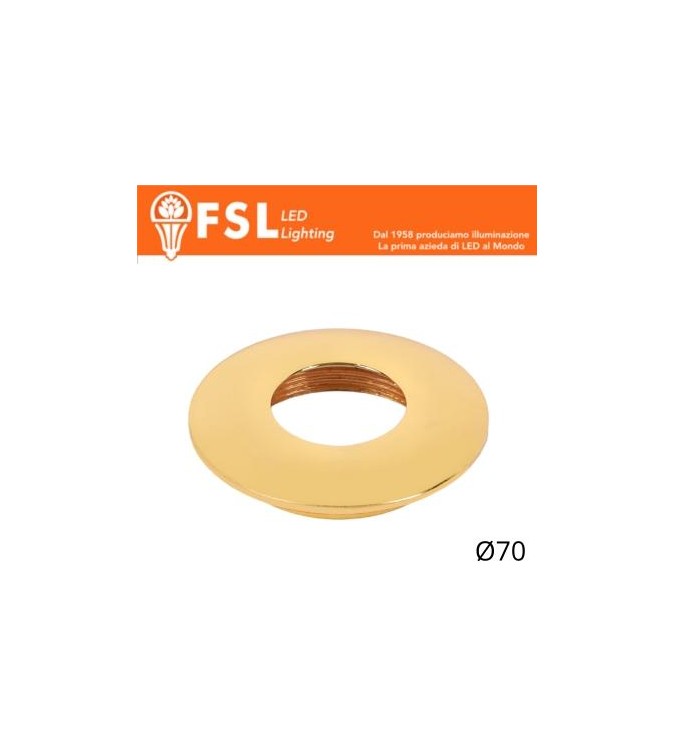 VEGA - Cover Curva per Punto Luce LED – Ø70 – Oro