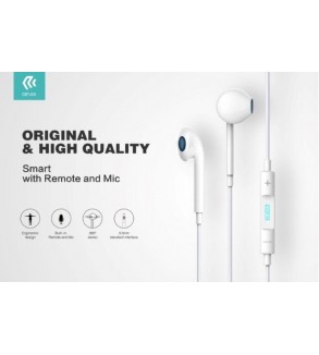 Auricolari Devia Smart con Mic e Controllo 1.2 mt Bianco