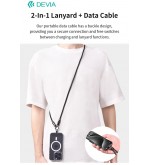 Cordino con Cavo Carica Tipo-C tracolla 1.2mt porta telefono Nero