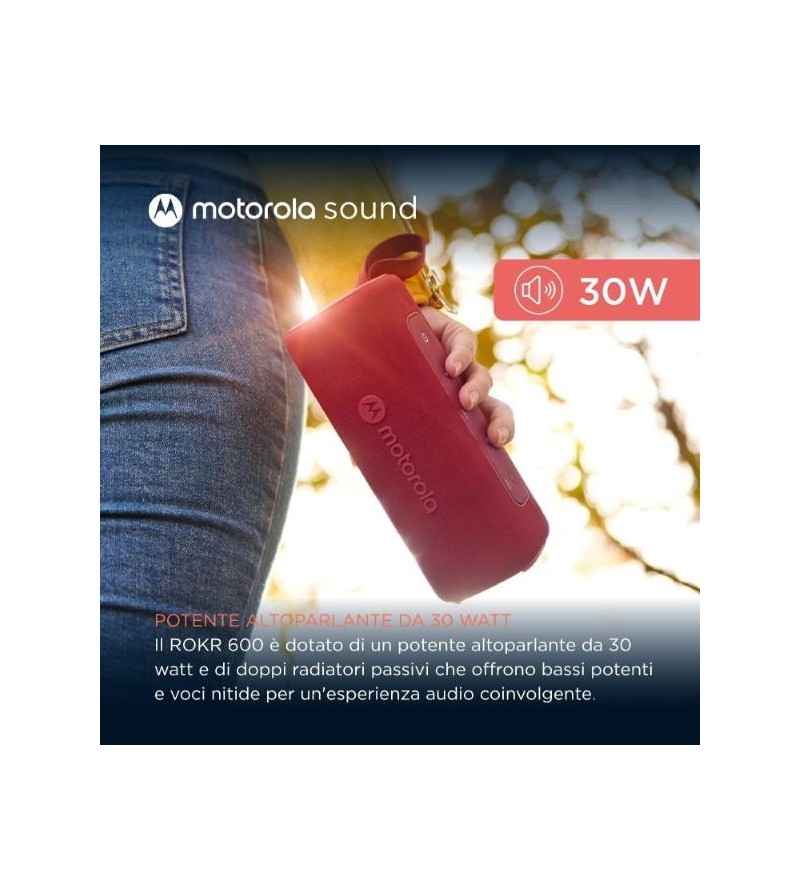 Altoparlante 30W wireless bluetooth Motorola ROKR 600 Rosso