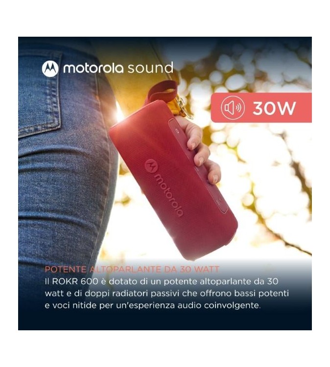 Altoparlante 30W wireless bluetooth Motorola ROKR 600 Rosso