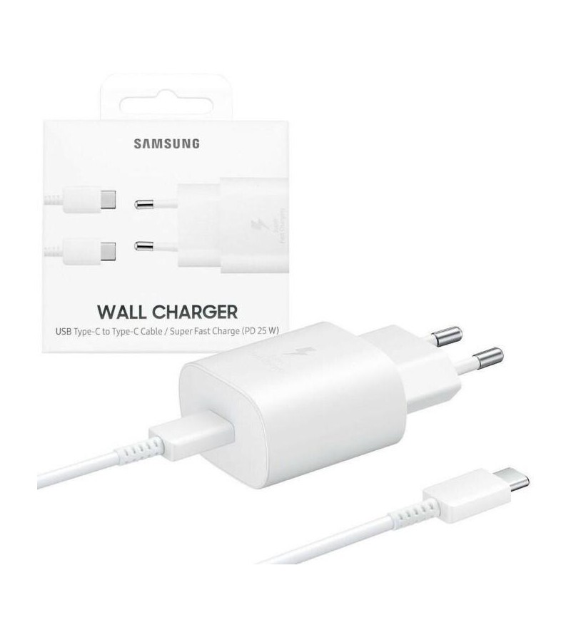Caricabatteria Originale Samsung EP-TA800XWE 25W con Cavo