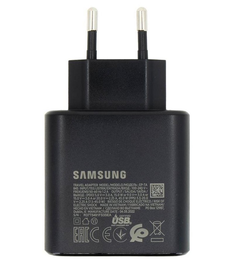 Carica Batteria Samsung EP-TA845EBE 5A. 45W IN BULK Nero
