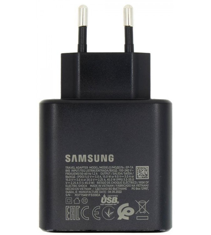 Carica Batteria Samsung EP-TA845EBE 5A. 45W IN BULK Nero