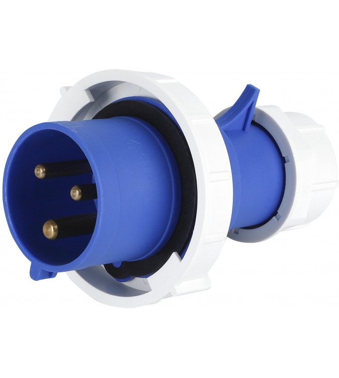 Spina Mobile Diritta Indust. CEE 16A-6h 2P+T 220-250V IP67