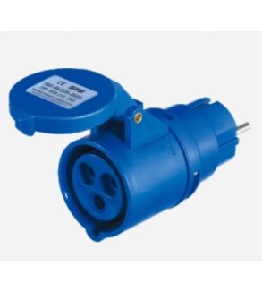 Adattatore Presa Indust. Spina Schuko 16A 2P+T 220-250V IP44