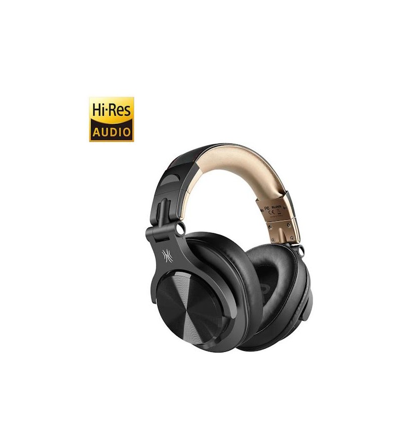 OneOdio Fusion A70 Hi-Res Cuffie DJ Wireless, Cavo e Microfono Gold/Black