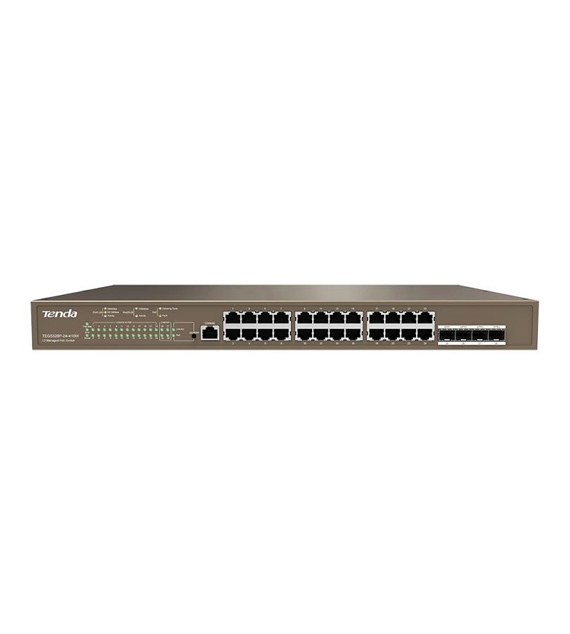 Tenda Switch Gigab PoE gestito L3 - 28port(24GE PoE +4SFP) | TEG5328P-24-410W