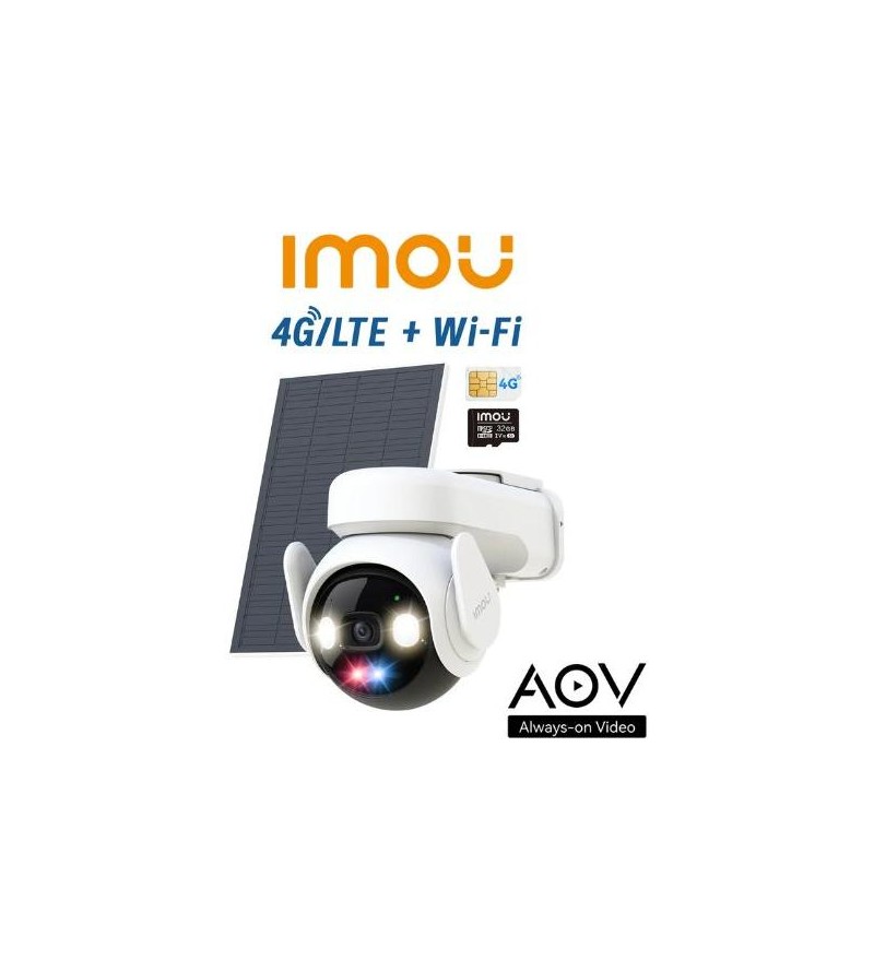Imou Kit Telecamera AOV PT a batteria 5Mp 3K Kit Wi-FI + 4G con SIM inclusa