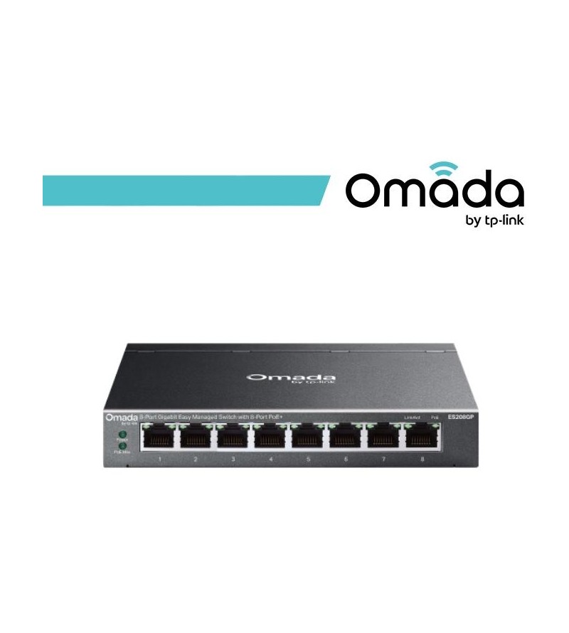 Omada Switch Gigabit Easy Managed a 8 porte con 8 porte PoE+ - ES208GP