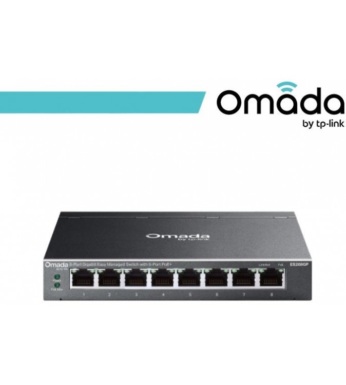 Omada Switch Gigabit Easy Managed a 8 porte con 8 porte PoE+ - ES208GP