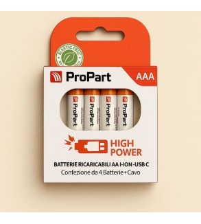 Batterie AAA Ricaricabili USB‑C 1.5V 435mAh – Confezione da 4