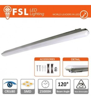 Plafoniera Stagna 36W - 4000K 3100LM 120º 1198x85x66mm IP65