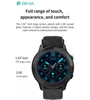 DEVIA Smart Watch WT3 IP67 modello Z123 Nero