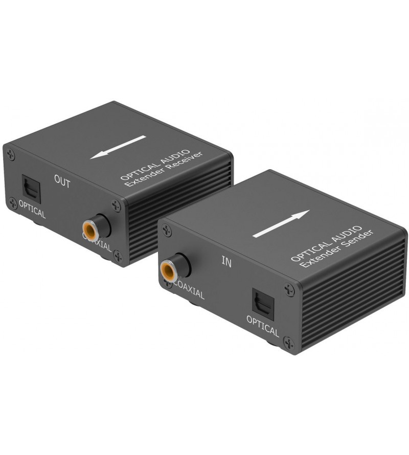 Kit TX-RX Extender Audio TOSLINK SPDIF, 100MT UTP,  POE