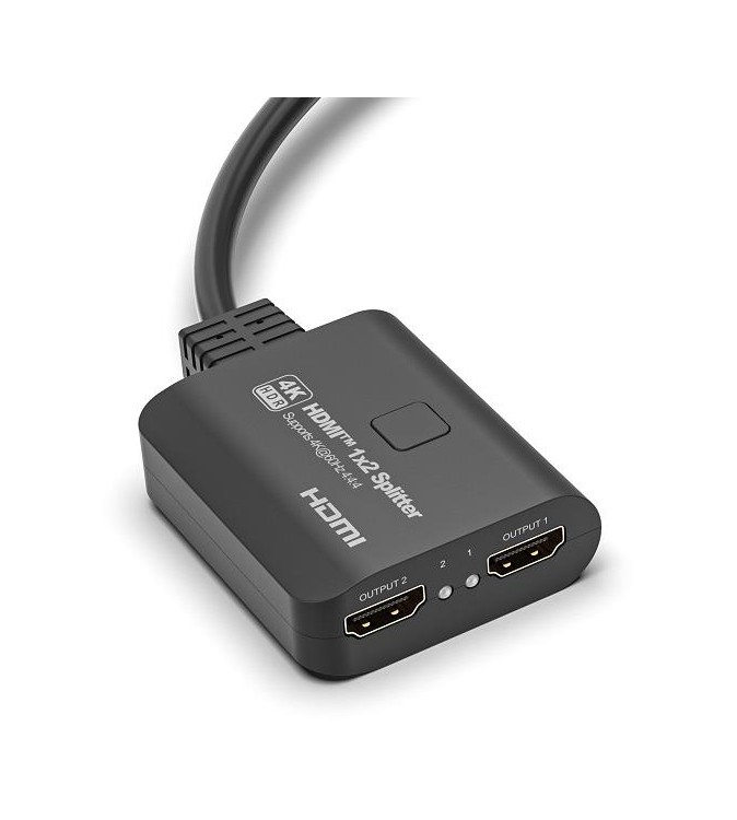 Splitter HDMI 1x2, 18G HDCP2.3, 4K@60Hz, Downscaler On-Off