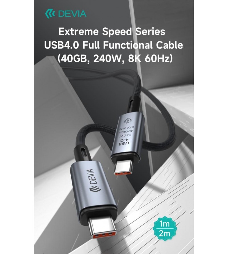 Cavo tipo-C USB 4 40GB 240W 8K 60HZ Nero 1M