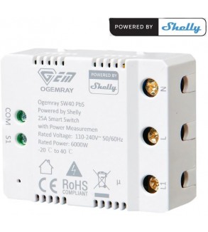 Shelly Ogemray Smart Relay 25A - relay intelligente Ogemray 25A + PM