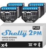 Shelly Plus 2PM - FOUR PACK Smart Relay Tapparelle 16A AC/DC WiFi + PM