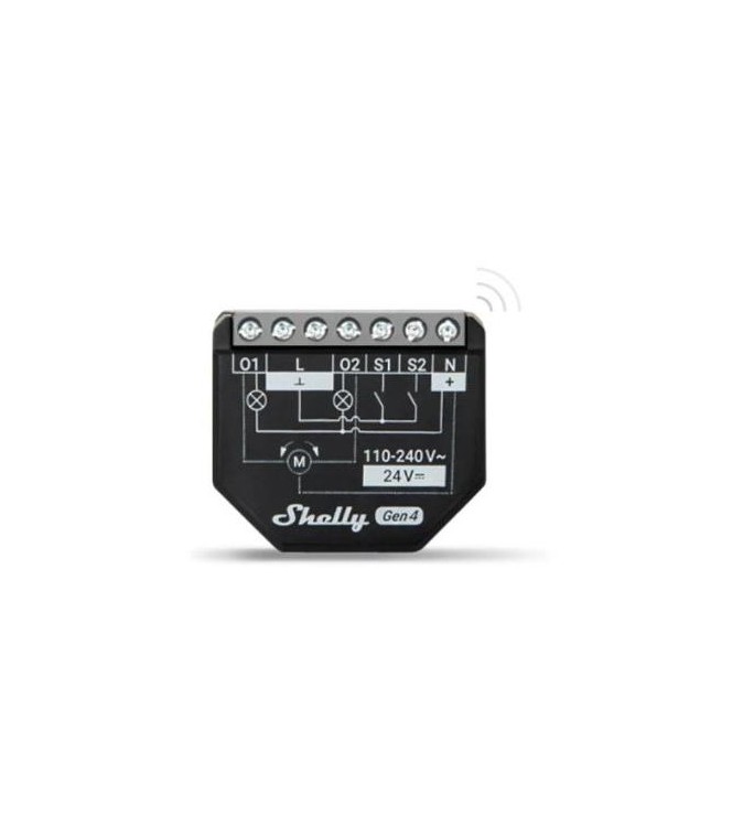 Shelly Plus 2PM Gen4 - Smart Relay Tapparelle 16A AC/DC WiFi/BT/Matter/Zigbe +PM
