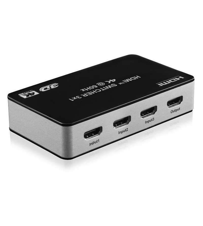 Switch 3x1 HDMI 2.0 18G 4k@60hz HDR, con telecomando IR