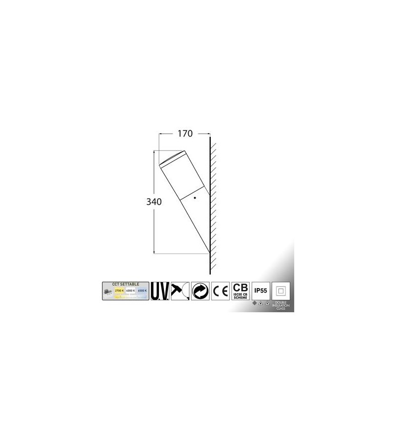AMELIA FS NERO OPALE E27 A60 LED 11W CCT 3WHITE