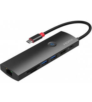 USB-C to HDMI 4K@60Hz(4:4:4) + USB3.2 GEN1(5Gbps) x2 + SD3.0
