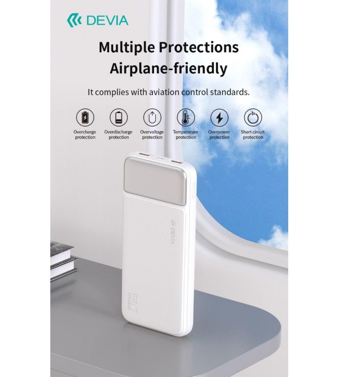 Power bank completamente compatibile 22,5 W con display digitale 10000 mAh Bianc
