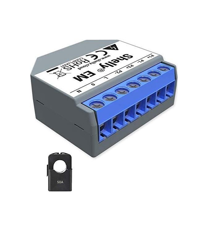 Shelly EM - Modul contatore energia Wi-Fi + pinza amperometrica 50A