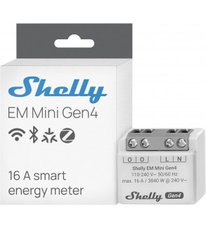Shelly EM Mini Gen4Misuratore di Energia Smart 16A | WI-Fi+Bluet+Zigbee+Matt