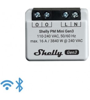 Shelly Mini PM Gen3 - Solo misurazione consumi Wi-FI/BT (no relay/no input) Gen3