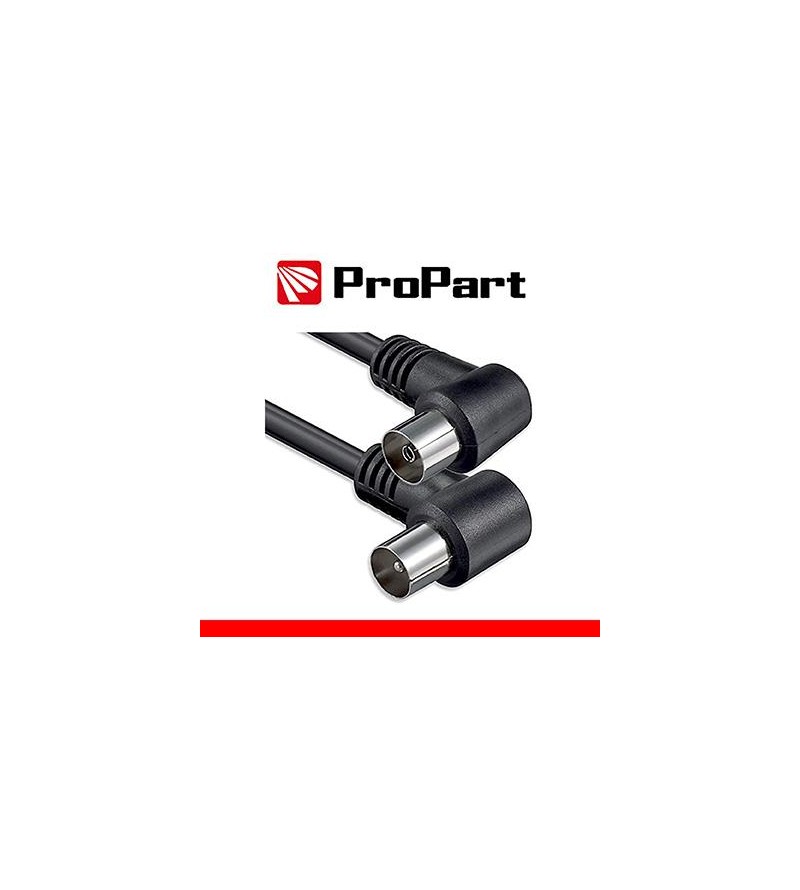 Cavo antenna TV IEC 2.5M SP-PR 90° NERO