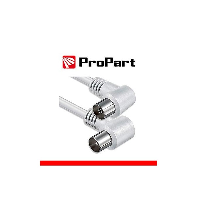 Cavo antenna TV IEC 2.5M SP-PR 90° BIANCO