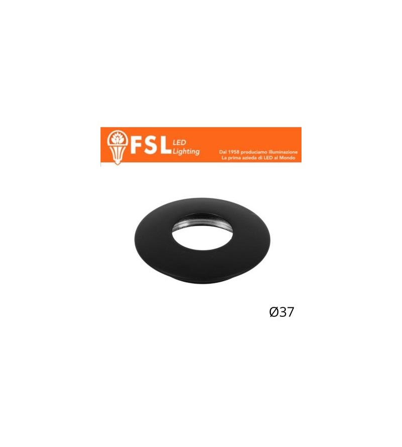 VEGA - Cover Curva per Punto Luce LED  – Ø37 – Nero