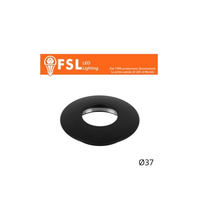 VEGA - Cover Curva per Punto Luce LED  – Ø37 – Nero