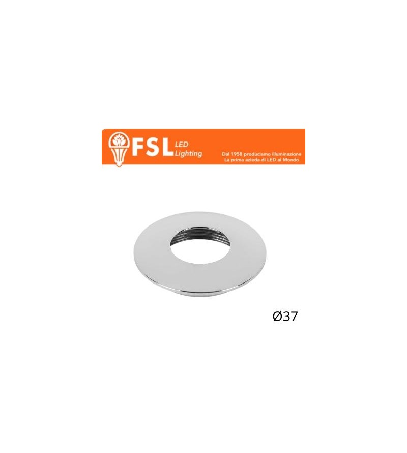 VEGA - Cover Curva per Punto Luce LED – Ø37 – Cromo