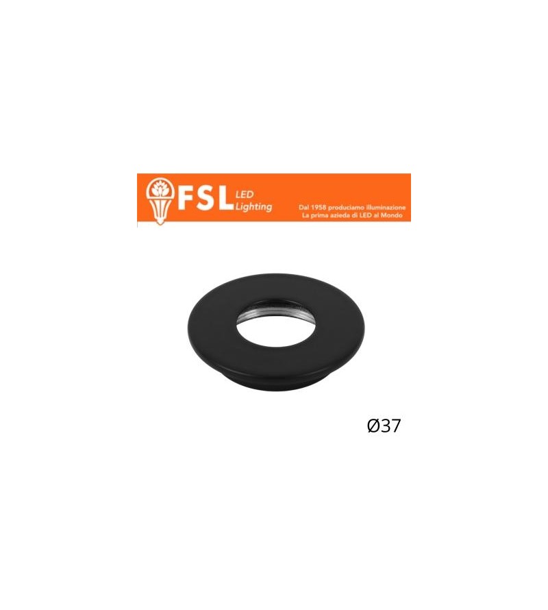 VEGA - Cover Piatta per Punto Luce LED – Ø37 – Nero