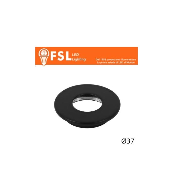 VEGA - Cover Piatta per Punto Luce LED – Ø37 – Nero