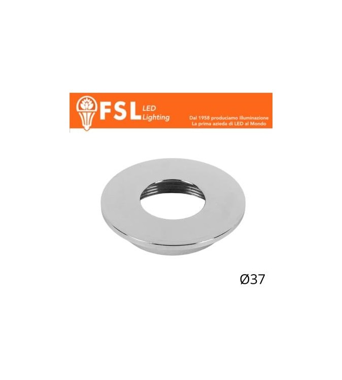 VEGA - Cover Piatta per Punto Luce LED – Ø37 – Cromo