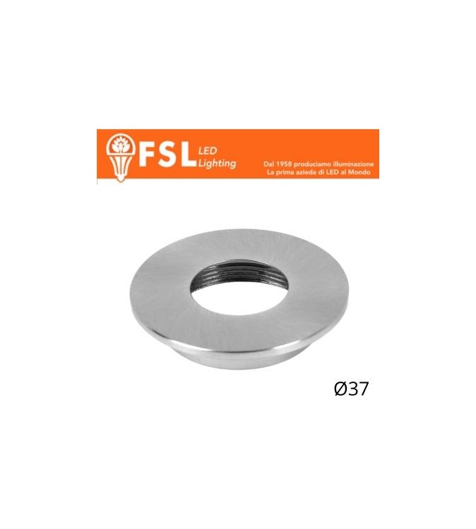VEGA - Cover Piatta per Punto Luce LED – Ø37 – Nichel Satinato
