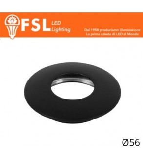 VEGA - Cover Curva per Punto Luce LED – Ø56 – Nero