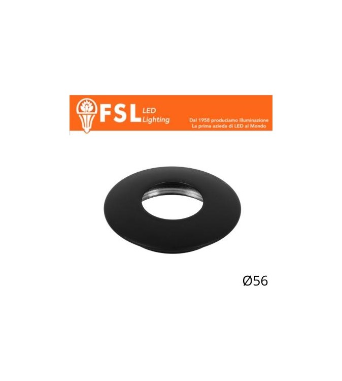 VEGA - Cover Curva per Punto Luce LED – Ø56 – Nero