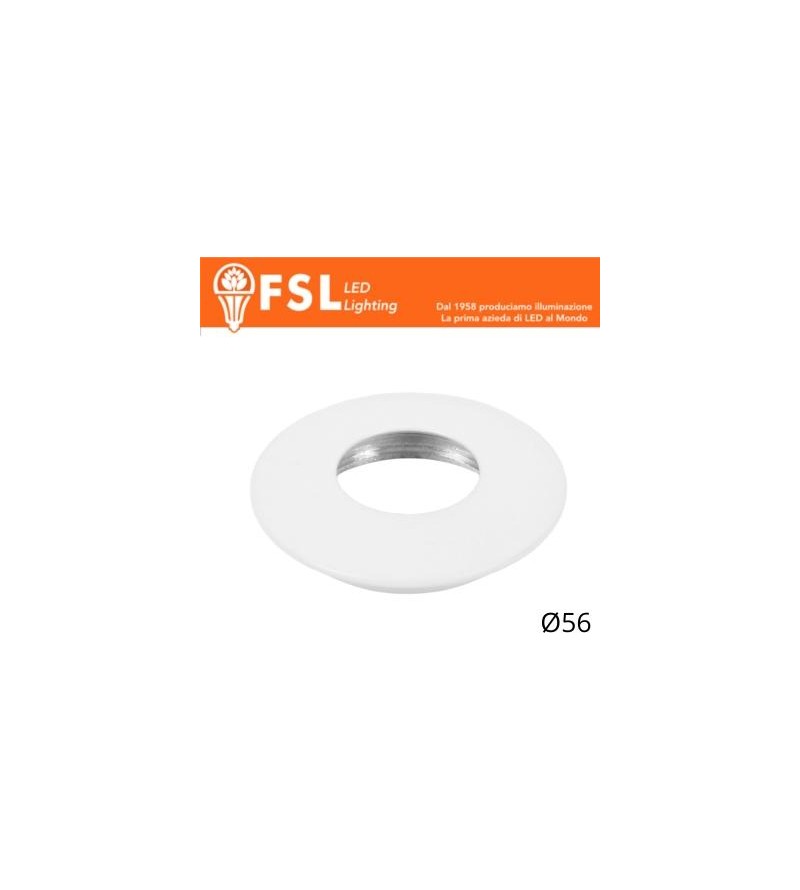 VEGA - Cover Curva per Punto Luce LED – Ø56 – Bianco opaco