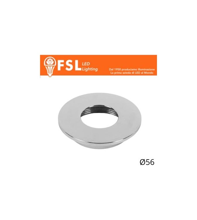 VEGA - Cover Piatta per Punto Luce LED – Ø56 – Cromo