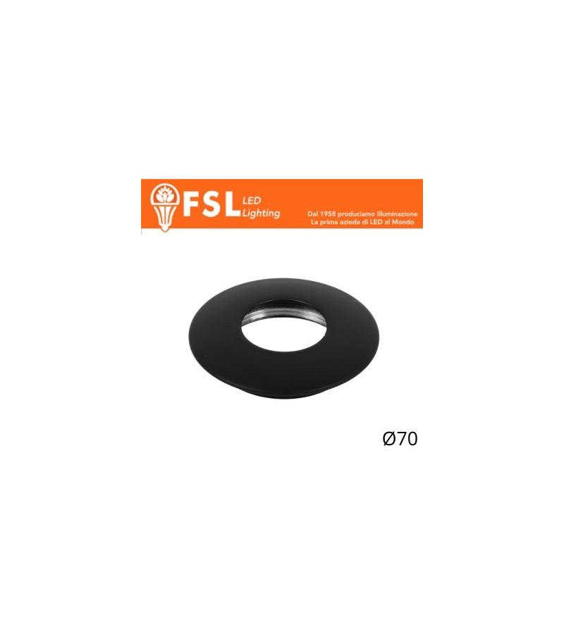 VEGA - Cover Curva per Punto Luce LED – Ø70 – Nero