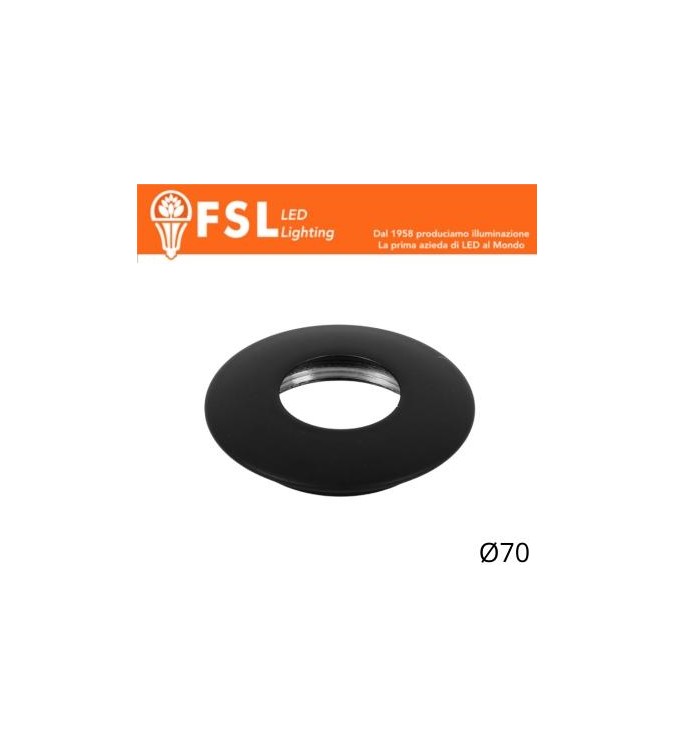 VEGA - Cover Curva per Punto Luce LED – Ø70 – Nero