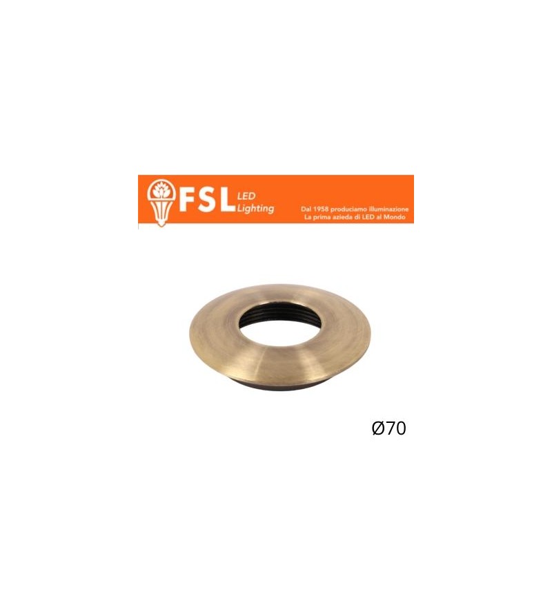VEGA - Cover Curva per Punto Luce LED – Ø70 – Bronzo